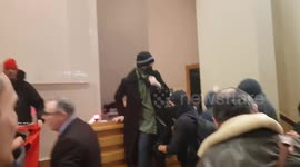 Anti-fascist protesters storm London university lecture