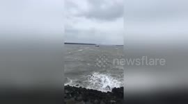 Newsflare Edit - Storm Emma and a F10 east wind at holyhead marina