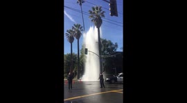 Water explosion in Hollywood California