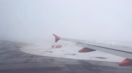 Airplane on its way to take off in London Luton Airport