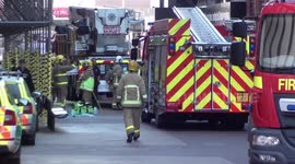 Fire service arrives at Blackpool Tower after fire traps 12