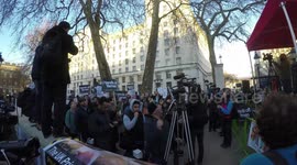 Hundreds gather in London to protest Saudi state vist