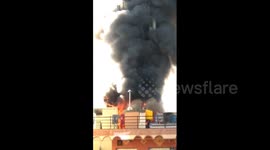 Mobile tower erected on house in India destroyed in blaze