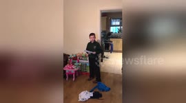 Young Spurs fan lost for words after being told he is going to first match