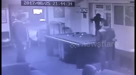 Guy jumps and hits door frame knocking himself out