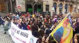 Thousands of women march for gender equality in Seville