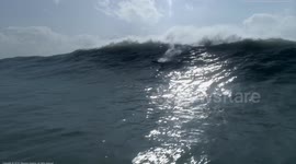 Spectacular drone footage captures surf and jetski wipeout in Portugal