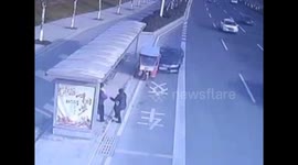 Car ploughs into bus stop with waiting passengers, killing one