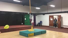 Climbing the aerial silks
