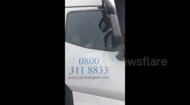 Lorry driver caught texting while driving