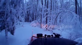 Cummins plowing in a winter wonderland