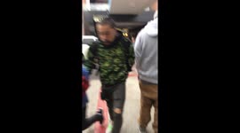People running out of Glendale Galleria mall