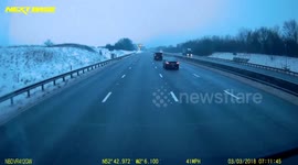 Snow drifts on the M6 motorway
