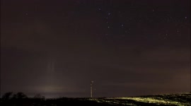 Rare light pillars show up over Donogal in Ireland