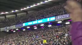 Scottish Fans celebrate after beating England in the Six Nations