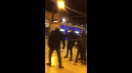 Police and Football Fans in Brighton, Uk