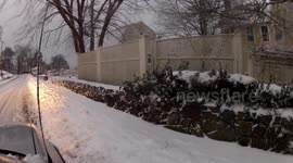 Drive Along The Coast During March Blizzard