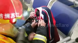 Boy's eyelid gets stuck in zipper