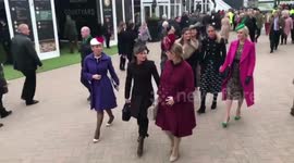 Zara Tindall arrives on Ladies Day at Cheltenham Festival