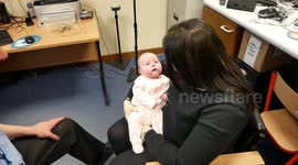 Adorable UK baby hears mum's voice clearly for the first time
