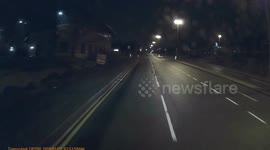 Truck caught going the wrong way on a roundabout