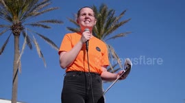 Student says ‘never again’ in speech during school walkout