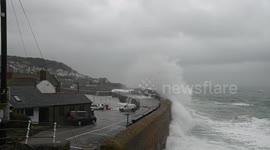 Cornwall on flood alert as strong winds, waves and torrential rain start to hit the coast