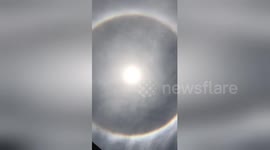 Impressive sun halo seen over Manila skies