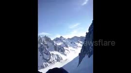Glacier des Rognons at argentièr chamonix mont blanc Jan 31 2018 alone some climbing