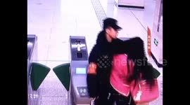 Woman slaps underground crew after being stopped for security check