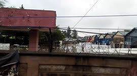 Vehicles submerged after floods