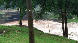 Nairobi River full after flooding in Kenya's capital Nairobi.