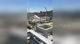 Eyewitness films pedestrian bridge seconds after it had collapsed