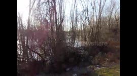 Tittabawasee River Flooding Saginaw Township South Saginaw County MI 2-25-18