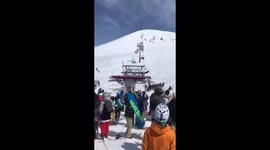 Tourists flung from out-of-control ski lift in Georgia