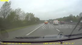 A van crashes into a car on the M42 motorway