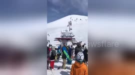 Tourists flung from out-of-control ski lift in Georgia