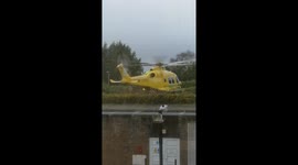 Air ambulance takeoff