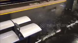 Water Pours Through Roof At Stratford Station