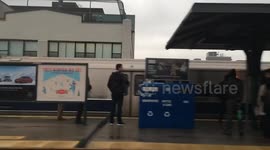 Running the Harlem line, pulling into stations POV passenger at windowp