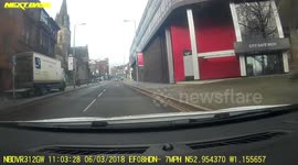 Old man driving the wrong way on one way Street in Nottingham