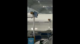 Stanstead Airport was setting me up to miss my plane; 4/22 lanes open