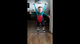 Baby bouncer in slow motion