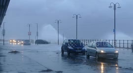 Waves pound northern England as Mini Beast hits