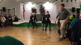 Young Girls Celebrating St. Patrick’s Day Dancing to Irish Music