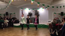 Teenage Girls Celebrating St. Patrick’s Day Dancing to Irish Music