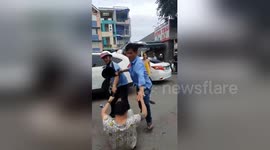 Newsflare Edit - A man with his wife was attacked after a traffic collision
