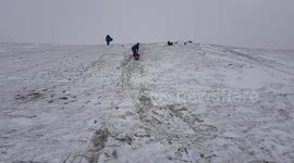 Beast from the east family enjoyong the blizzards  Dartmoor