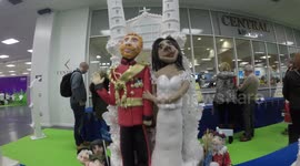 The likeness is uncanny! Exhibitor shows off royal wedding cake ahead of Harry and Meghan nuptials