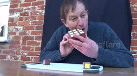 UK man creates and solves Rubik's Cube made out of chocolate